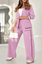 Women’s 2-piece suit set with lapel coat and high-waist wide-leg trousers in multiple colors.