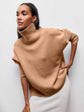 Women’s winter turtleneck sweater solid color long sleeve pullover.