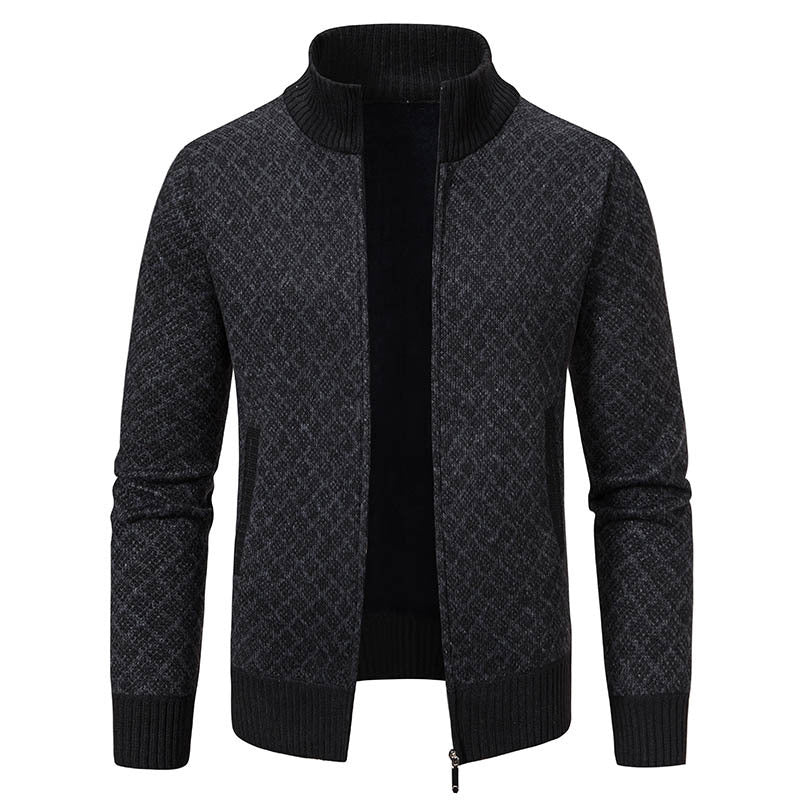 Men’s slim fit plaid print cardigan jacket