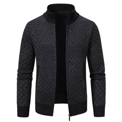 Men’s slim fit plaid print cardigan jacket