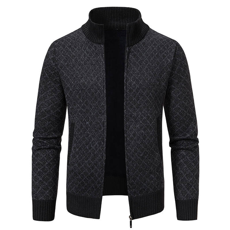 Men’s slim fit plaid print cardigan jacket