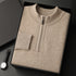 Men’s half-high collar loose pullover sweater in solid colors