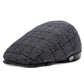Woolen Beret with Herringbone Pattern – Adjustable Warm & Windproof Hat