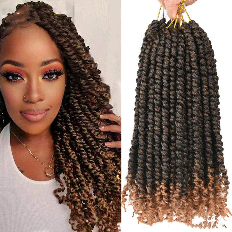 TOMO pre-twisted passion twist crochet hair with fluffy African dirty braids