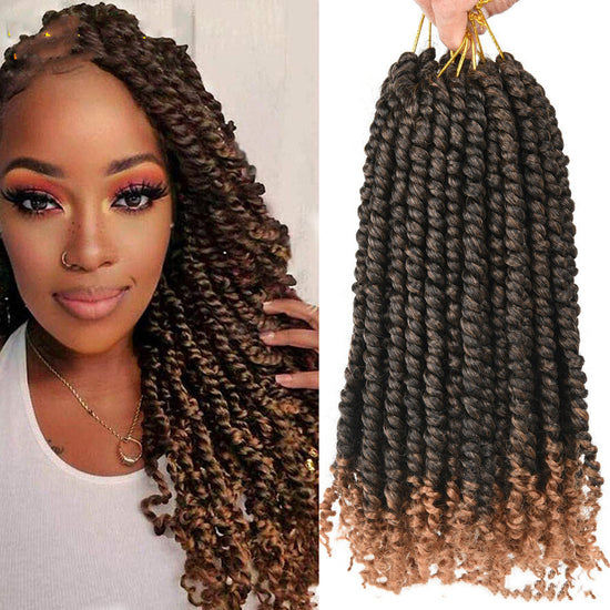 TOMO pre-twisted passion twist crochet hair with fluffy African dirty braids