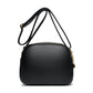 Women’s small round crossbody bag made of genuine leather, lightweight and stylish.