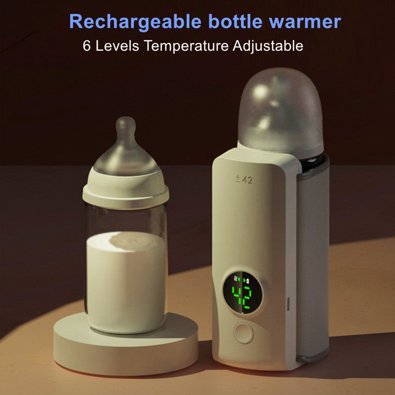 Portable USB baby bottle warmer with wrap-around heating design.