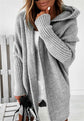 Women’s Knitted Hooded Cardigan – Loose Batwing Sleeve Sweater
