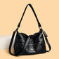 Women’s genuine leather sheepskin crossbody shoulder bag with letter and belt decoration