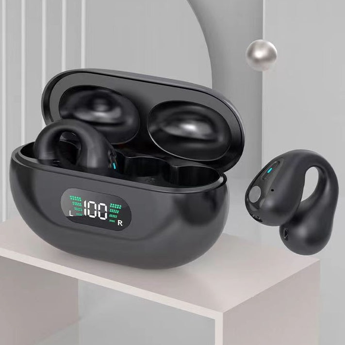 Bone conduction Bluetooth 5.3 ear clip TWS headphones with charging case