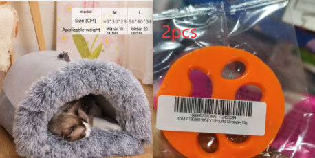 Portable soft plush pet nest for cats and small dogs, warm autumn and winter bed.