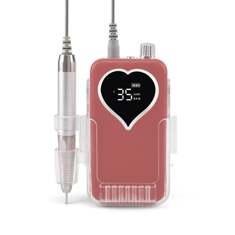 Rechargeable brushless portable nail polishing machine with handle and grinding set