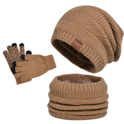 Winter Fleece Lined Hat Scarf and Gloves Set