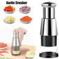 Manual stainless steel garlic and onion chopper with press-down design