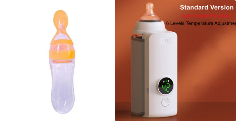 Portable USB baby bottle warmer with wrap-around heating design.