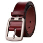 Men’s retro cowhide leather belt with antique pin buckle