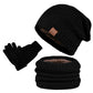 Winter Fleece Lined Hat Scarf and Gloves Set