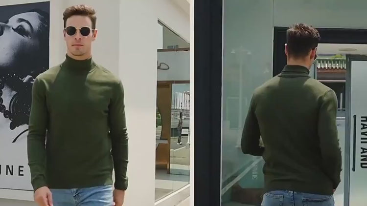 Men’s slim fit turtleneck sweater